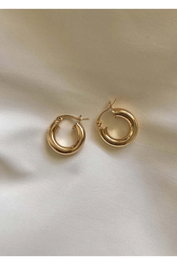 Heliophilia Silver Pendientes Vintage-Ring001 de Latón con Circonio Dorado